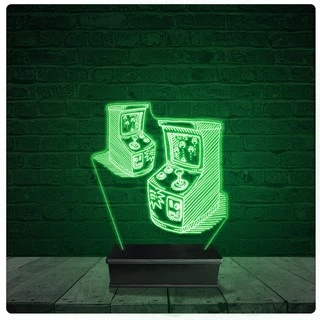 Luminária Abajur Acrílico Led - Flliperama Arcade Jogo