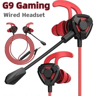 G9 Duplo Driver Fones De Ouvido Para Jogos Com Microfone 3.5mm Fio 3D Estéreo Redução Ruído Som Fone Telefones Celulares