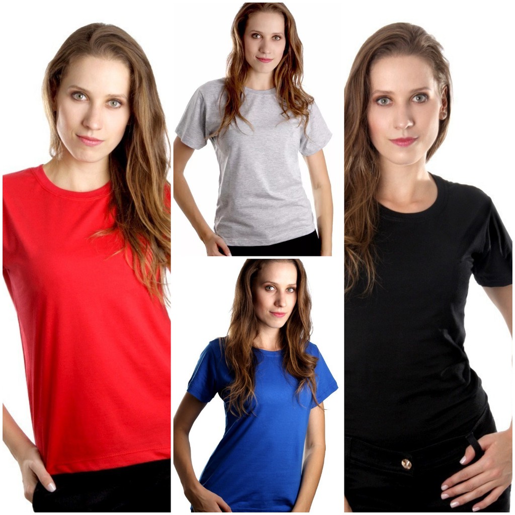 Camisetas lisas hot sale femininas atacado