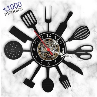 Relógio de Parede Cozinha Disco de Vinil Lp Ilustrado Decoração Retrô Vintage Dia das Mães Namorados Natal Black Friday