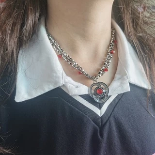 Casa De Drama Americana Clássica Da Temporada Dragão 1 Princesa Rhaenyra Targaryen Red Ruby Correntes Colar De Moda Jóias
