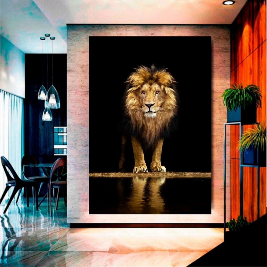 Quadro grande leão Judá moderno decorativo luxo 4k