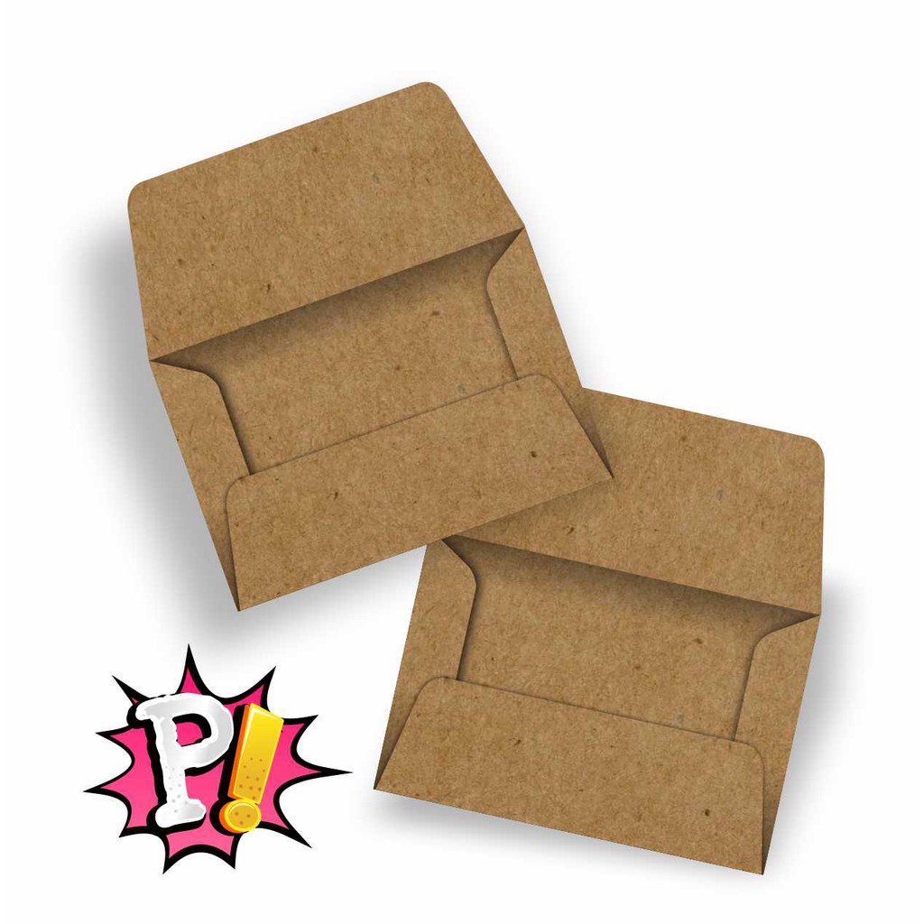 50 envelopes para convites de casamento, cartas e telegramas personalizados pequenos - Modelo ABA RETA em papel Kraft (pardo/marrom) rústico ou Offset (branco) liso