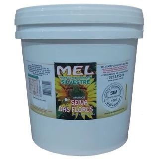 Mel De Abelhas Puro Balde Com 5 Kgs Floradas Silvestre, Laranja ou Eucalipto Apiários Seiva das Flores