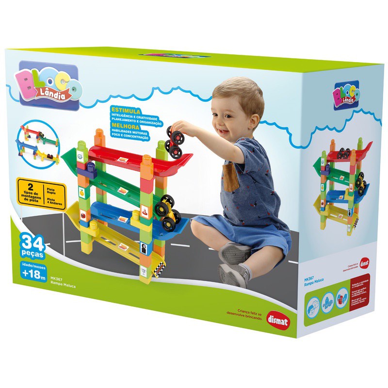 Brinquedo Educativo 2 Anos Rampa Maluca Blocolândia - Dismat MK367 ...