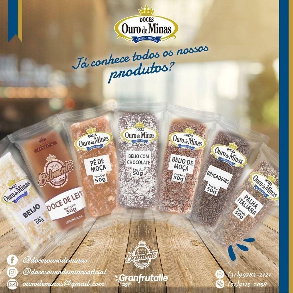 Kit 3 Unidades Doces Diversos Ouro De Minas Unidade 50g o Mais Saboroso ...