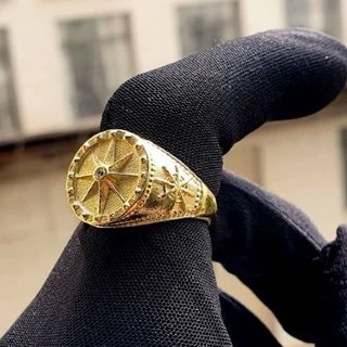 Anel Masculino De Ouro Rosa Dos Ventos Banhado a Ouro 24k Dedeira em Oferta na Shopee