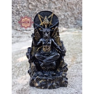 Baphomet Incensário Cascata Wicca em Resina 18 cm