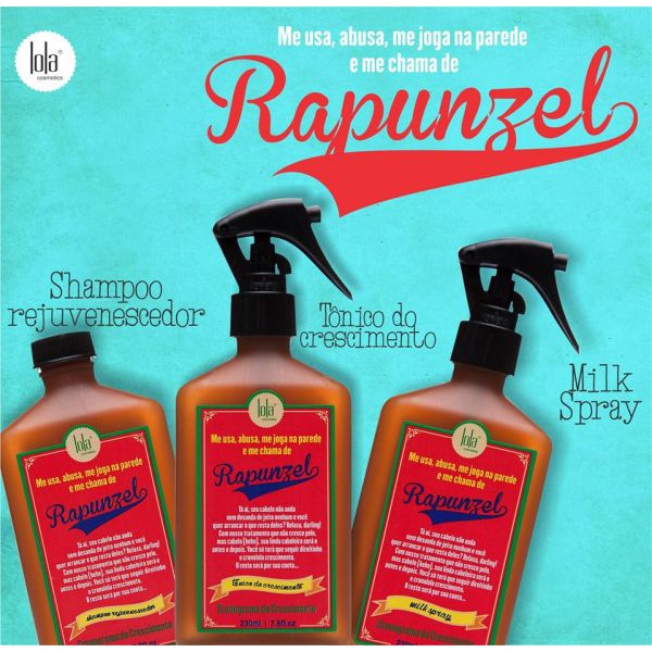 Linha Rapunzel Lola Cosmetics Vegano Cronograma Do Crescimento Shampoo Rejuvenescedor Tônico 