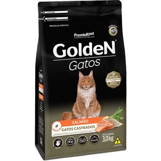Ração Golden Salmão para Gatos Adultos Castrados 3kg