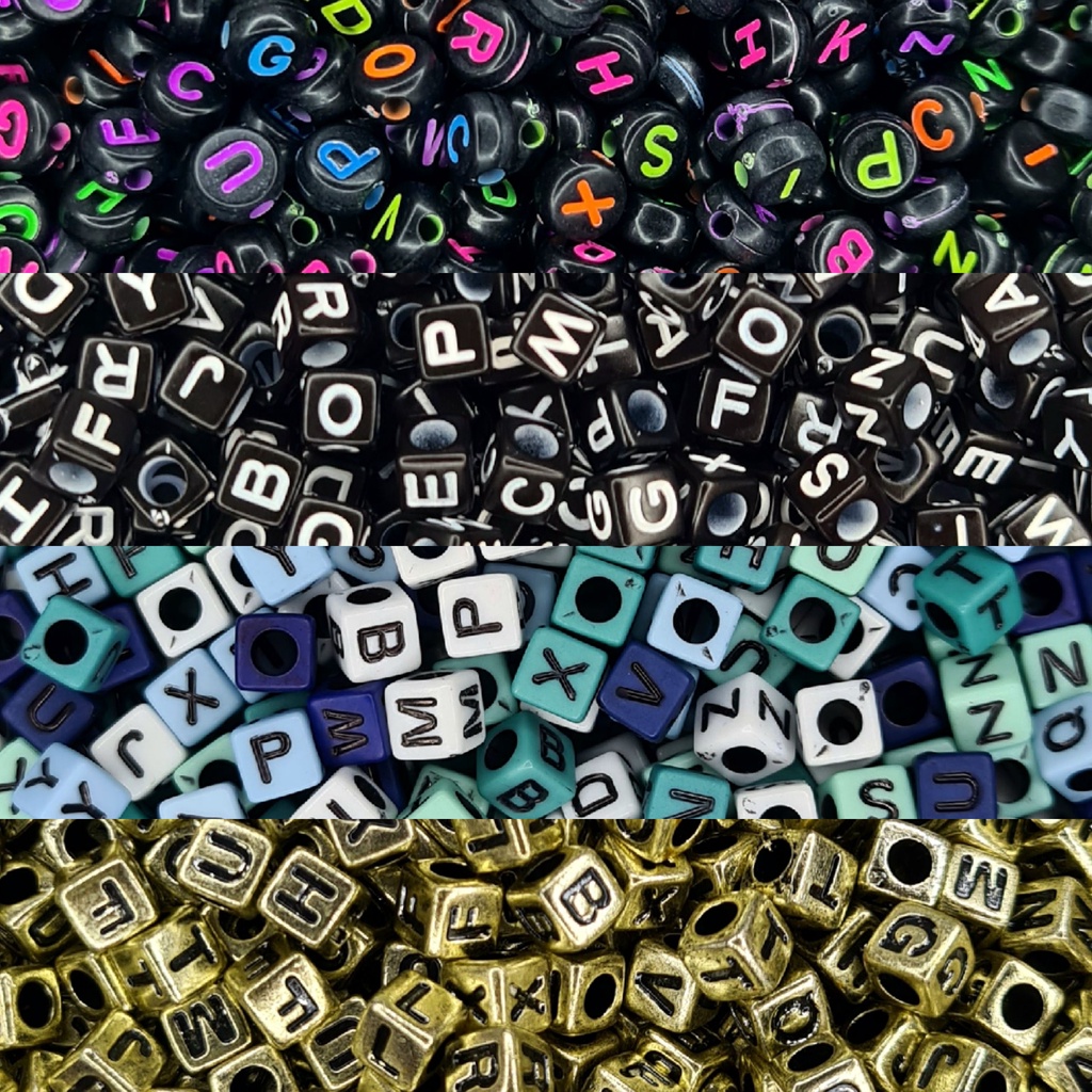 Miçanga Infantil Kit Letras Alfabeto Bijuteria Pulseiras Iniciante ...