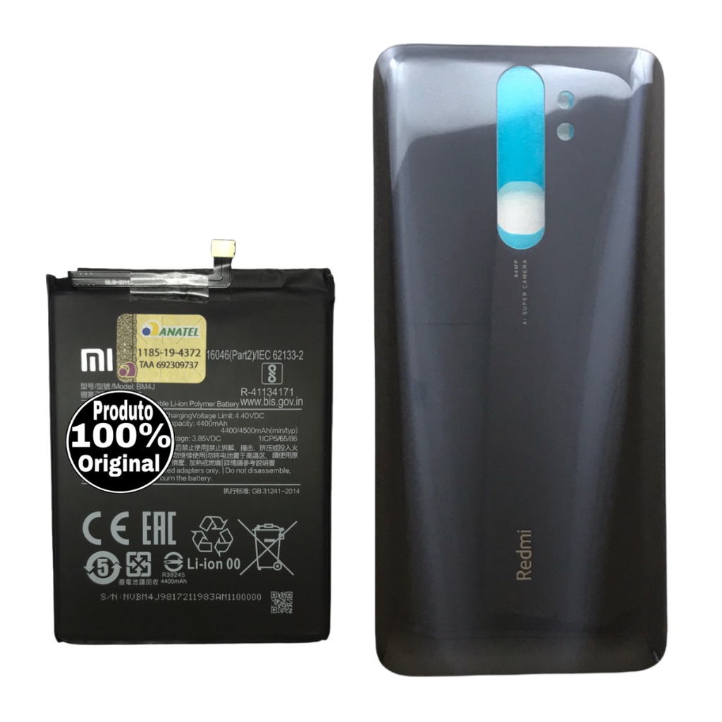 Bateria xiaomi note 8 pro + tampa traseira cinza