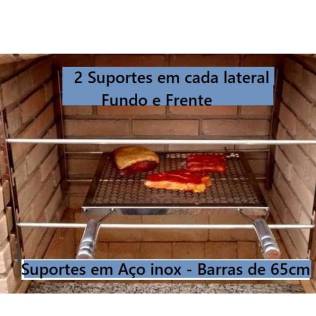 Suporte para Churrasqueira de 35 a 65 cm - Inox - Original