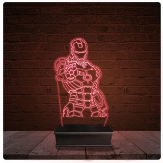 Abajur Luminária Acrílico Led - Homem de Ferro Iron Man