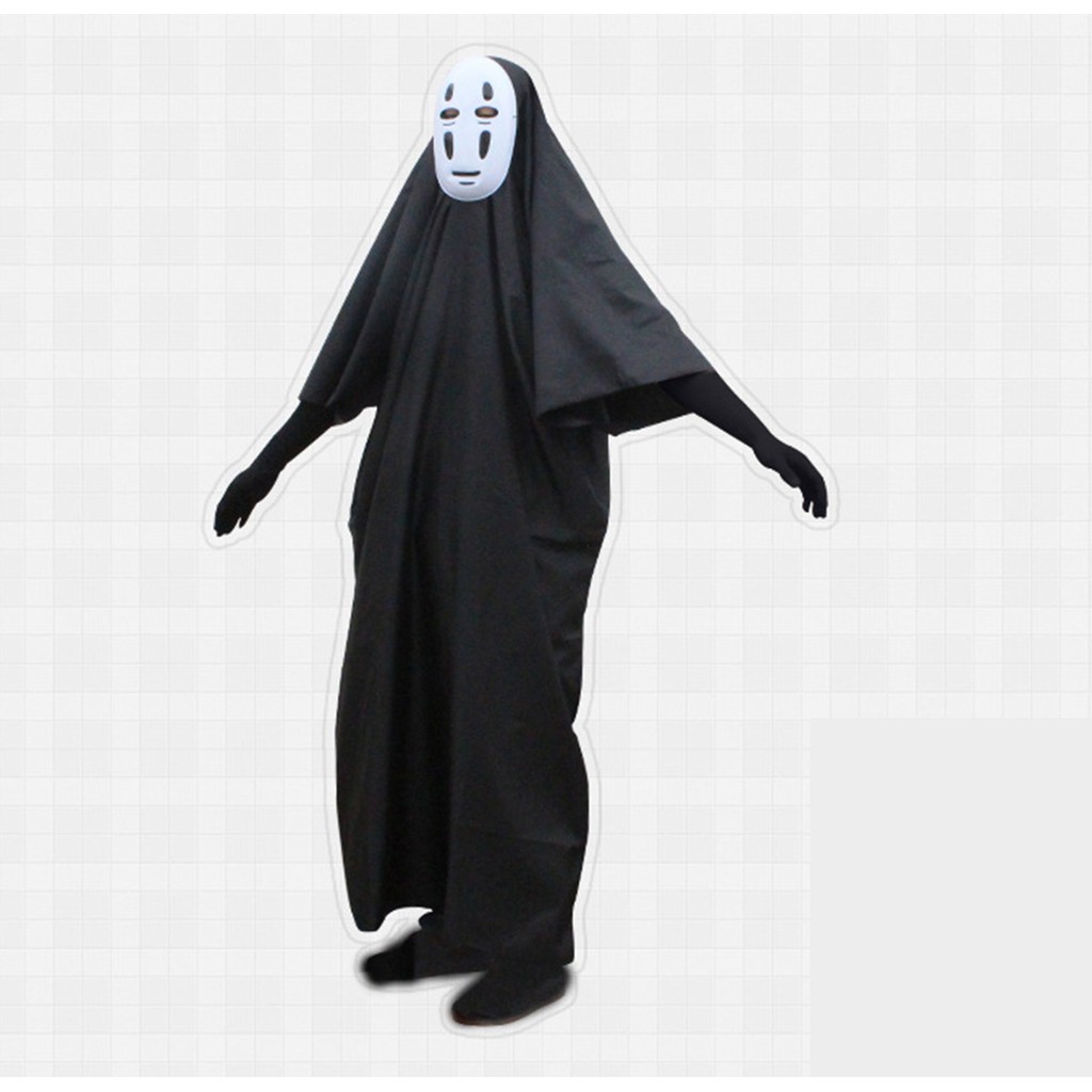 Roupas Cosplay Spirited Away Roxo Máscara + Roupas + Luvas Sem Rosto Kaonashi Set Traje