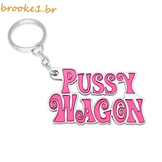BROOKE1 Women Men Fashion Movie Alloy Key Ring Holder Enamel Keychain Kill Bill Keyring PUSSY WAGON Keychains