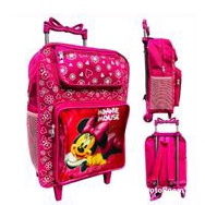 mochila escolar minie menina infantil feminina com carrinho de rodinhas