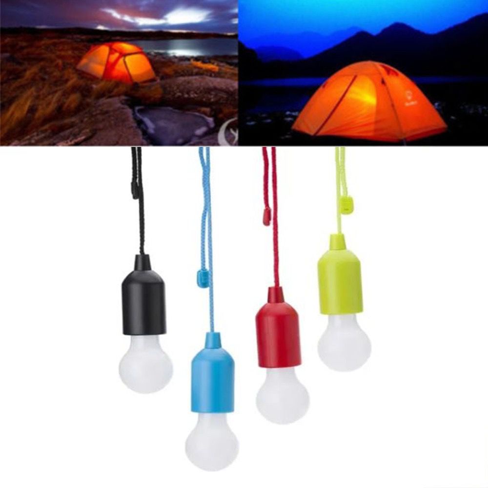Lâmpada Camping Portátil De Led Corda de Puxar Pesca Jardim Pilhas