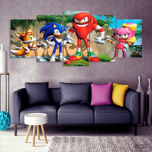 Quadro decorativo emoldurado Gamer Sonic Personagem jogo Antigo para quarto  sala em Promoção na Americanas