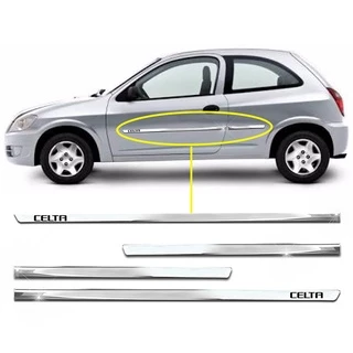 Friso Lateral Slim Celta 2002 2003 2004 2005 2006 2007 2008 2009 2010 2011 2012 Kit Cromado Personalizado 2 Portas