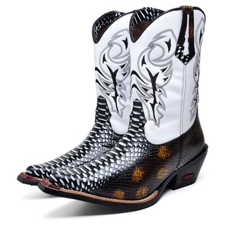 Bota Country Texana Masculina Bico Fino Salto Cano Alto Jacaré Colorida PROMO