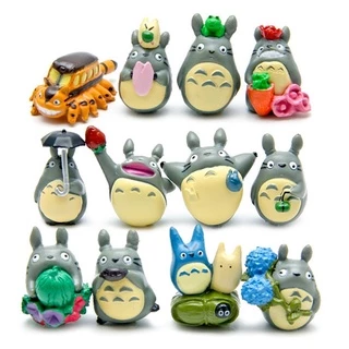 Kit 12 Bonequinhos Meu Amigo Totoro 3cm Studio Ghibli Anime - Miniaturas Totorinhos Decoração Geek