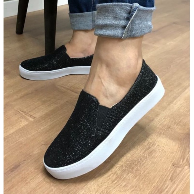 Slip on feminino store preto