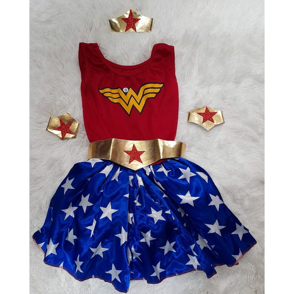 Fantasia infantil Mulher Maravilha. | Shopee Brasil