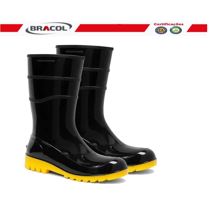 Bota borracha pvc cano best sale longo forrada com polaina fujiwara