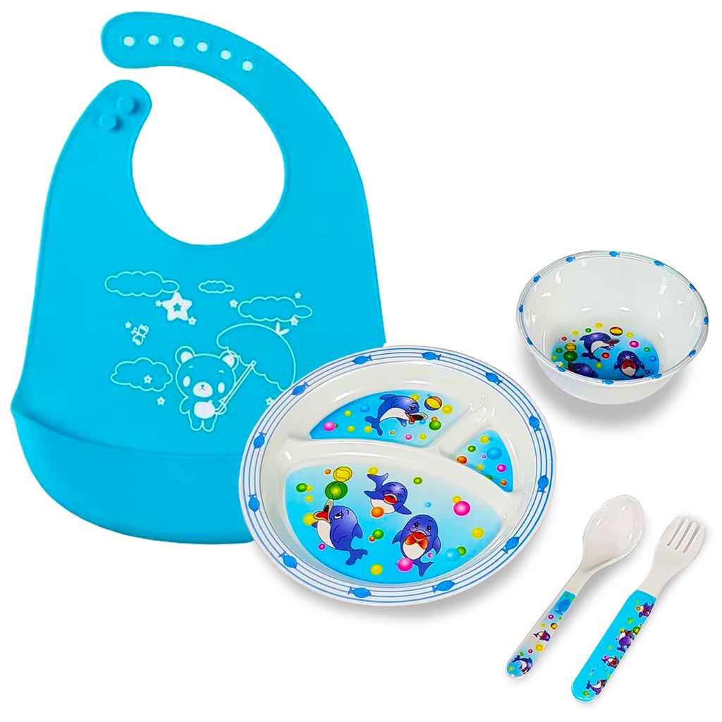 Bambini 10-Piece Silicone Mealtime Essentials Set - Beige