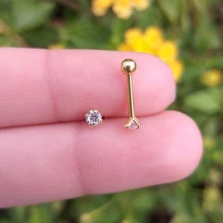Piercing Microbel Aço Cirurgico Ponto De Luz Preto/ Prata /dourado cartilagem orelha tragus etc