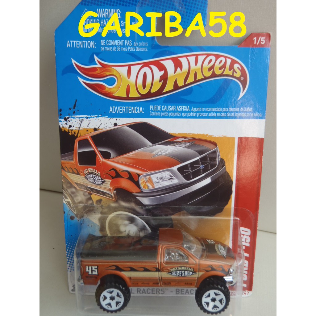 HOT WHEELS 1997 FORD F-150 4X4 LIFTED SURF SHOP 2012 THRILL RACERS BEACH GARIBA58