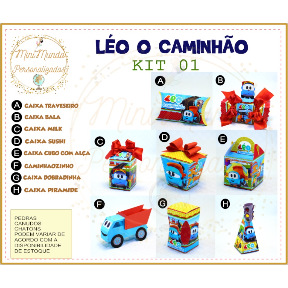 Kit Forminhas Léo O Caminhão 100 Unidades