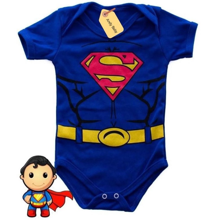 Body Bebe Superman Personagem Infantil Fantasia Super Man Super Herois