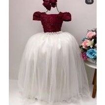 Vestido de daminha com laço sale marsala