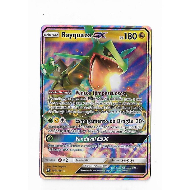 Rayquaza GX SHINY - Carta Pokémon GIGANTE JUMBO - DESTINOS OCULTOS BR