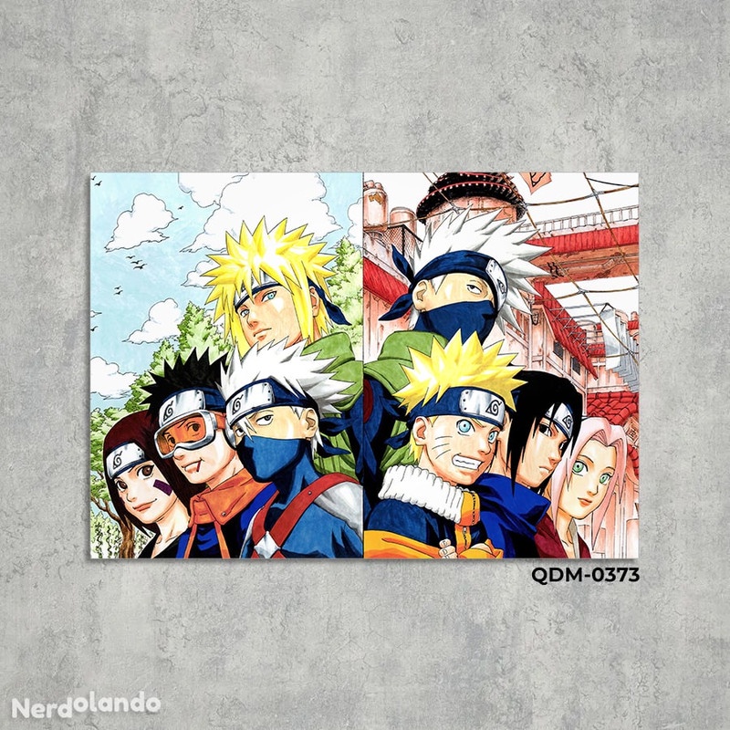 Placa Decorativa Naruto Clássico Time 7 Kakashi Sasuke Ninja Cor