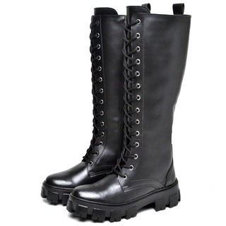 Bota Coturno Dubuy Tratorado Feminina Cano Alto Galocha Preto Doha 1800FG