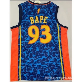 [5 Estilos] Camisa Nba Golden State Warriors x BAPE no . Camiseta De Basquete Azul 93-Vermelha 2eZT i3VP