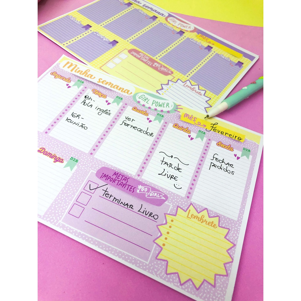 Bloco planner semanal com 30 folhas tam. A5 | Shopee Brasil