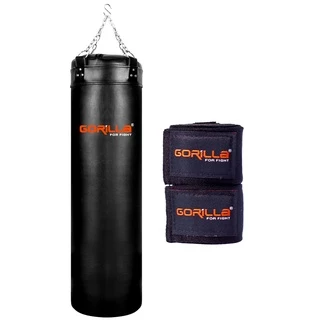 Saco De Pancada Profissional Treino Boxe Boxing 120 Cm + Bandagem Elástica 3 Metros Muay Thai Gorilla