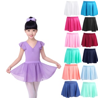 [Saia De Ballet Chiffon Girls Tutu Kids Dança Para Meninas Vestido Elástico