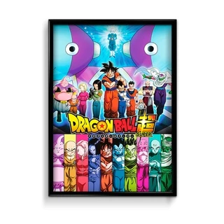 Quadro Decorativo Dragon Ball Z Super Goku Personagens com Moldura Tamanho 60x40cm