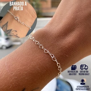 Pulseira De Prata Feminina Delicada Banhado a Prata 925 em Oferta na Shopee