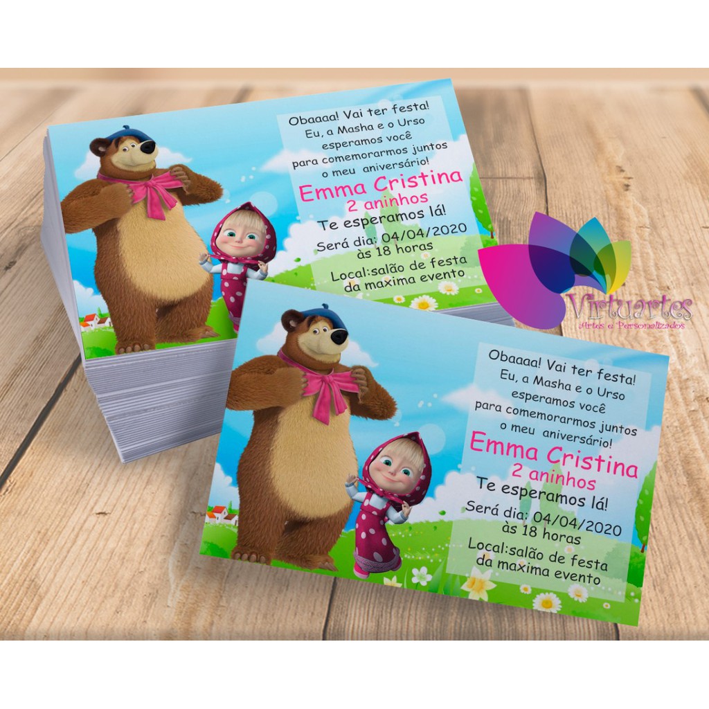 Convite Masha e o Urso convites