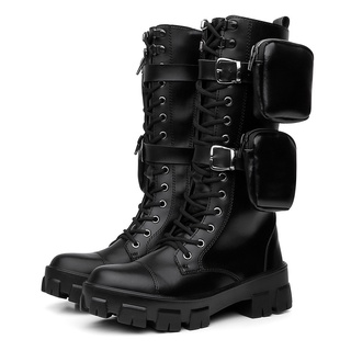 Coturno Bota Cano Alto Longo Bags Removíveis Blogueiras Preto