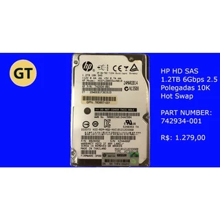 Hd Sas 1.2tb - Hp Dell Ibm 100% Compatível P/N 742934-001