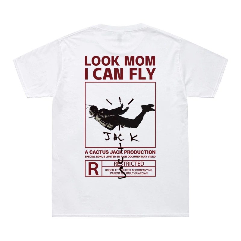 Camiseta T-shirt Unissex Algodão Travis Scott Look Mom I Can Fly