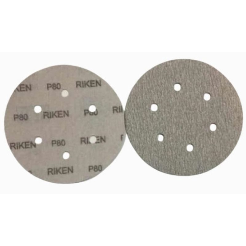 Disco de lixa roquite 6 c/ furo #80 Riken - 50 discos | Shopee Brasil