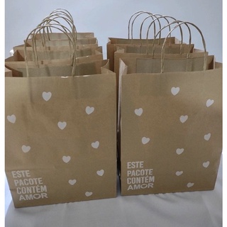 Sacola Kraft Personalizada Coração ❤️ 50 Unidades